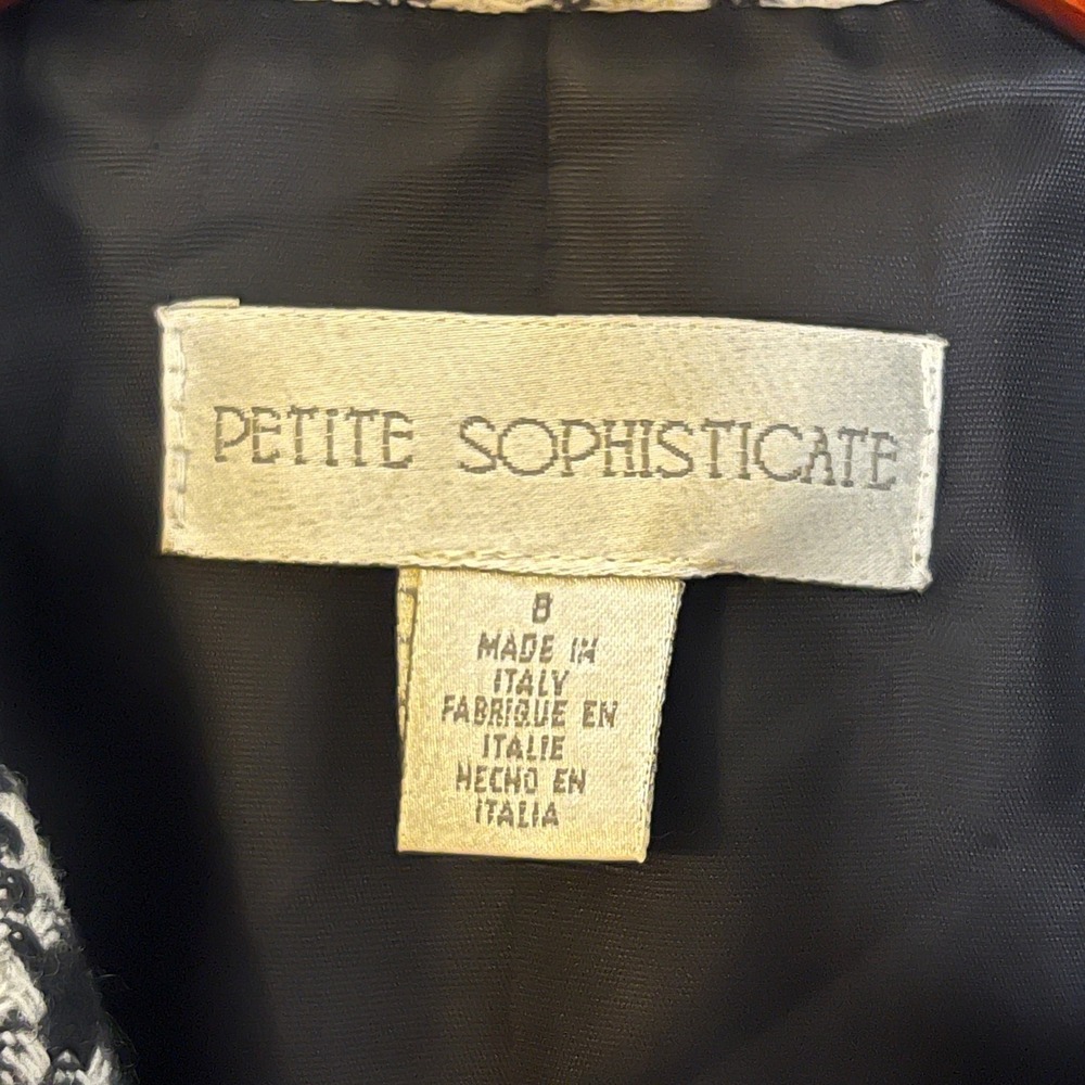Petite Sophisticate Houndstooth Blazer Jacket Sz 8‎ Italy Classic Tweed Timeless - Picture 5 of 10